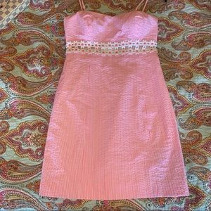 New Lilly Pulitzer Seesucker Stripe Dress Cutout